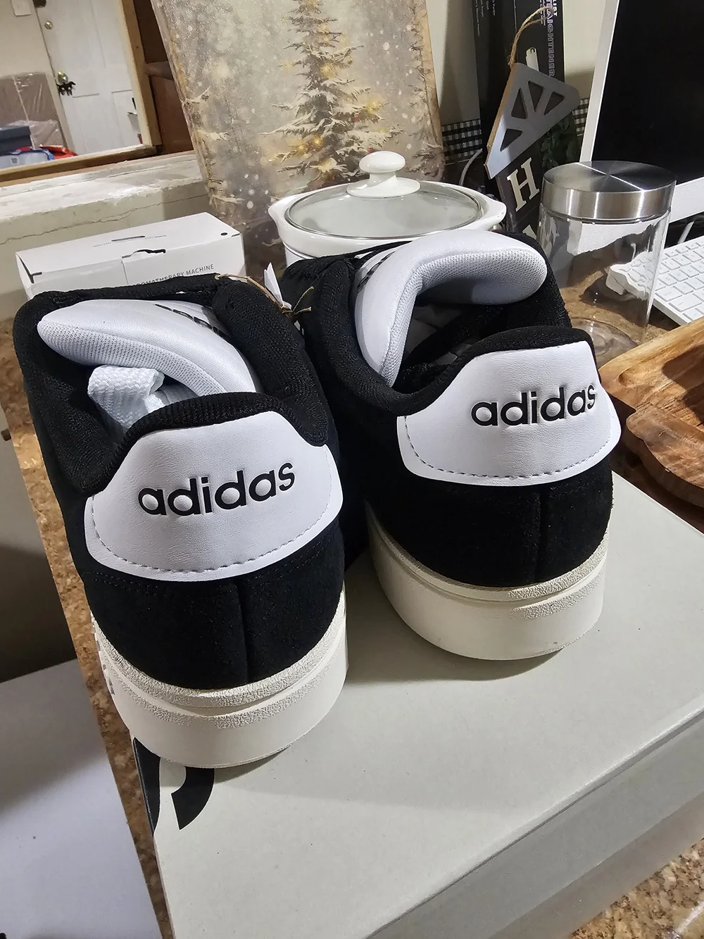 Adidas Men’s Black & White Casual Sneakers